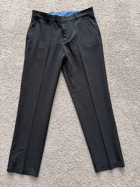 Izod boys Black Dress Slacks with Subtle Blue Waistband Lining